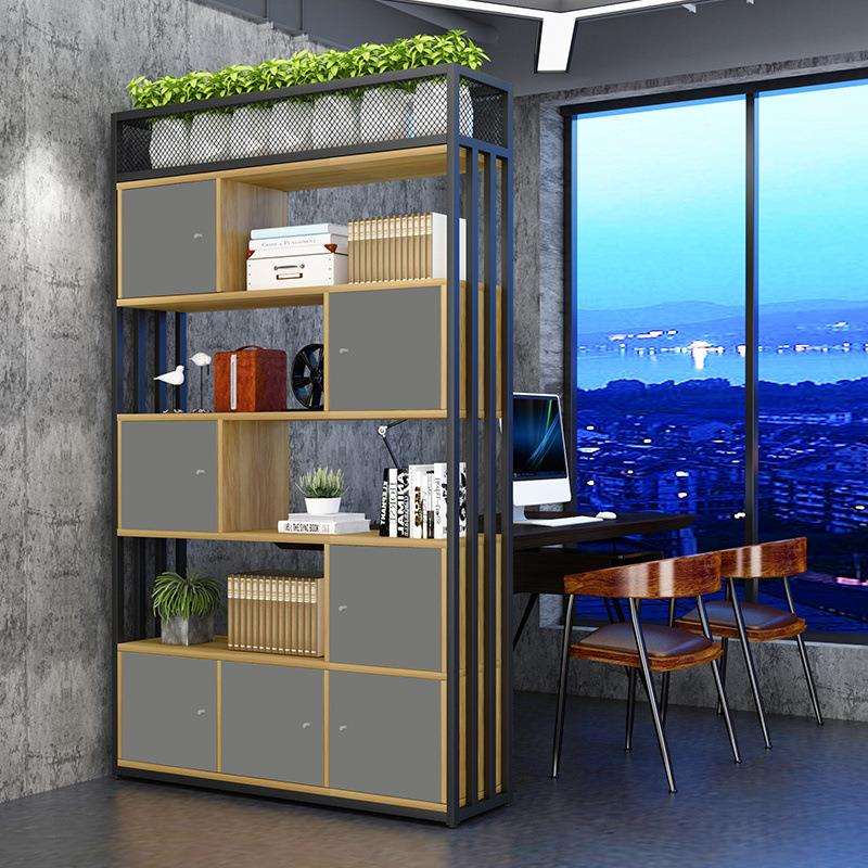 办公室隔断置物架铁艺屏风装饰双面矮柜储物柜工位遮挡书架展示架