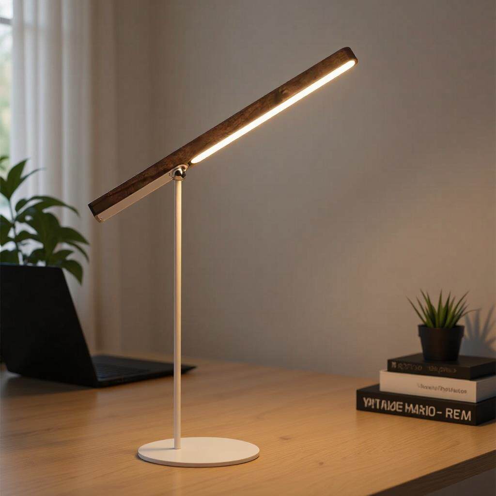 简约实木LED充电台灯书桌灯床头氛围灯阅读灯复古高颜值可调光