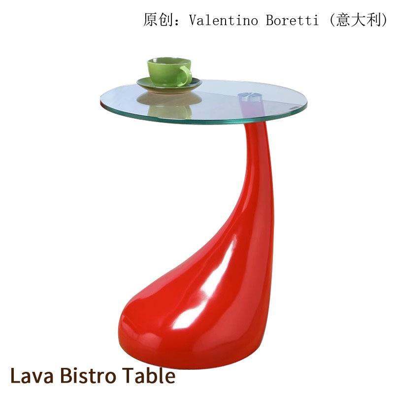 小雨滴茶几设计师款简约现代钢化玻璃圆形小茶几边几电话矮几