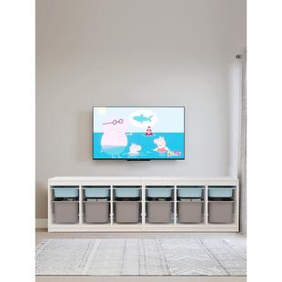 可比熊儿童收纳柜书架书柜落地实木宝宝玩具电视柜子储物收纳架