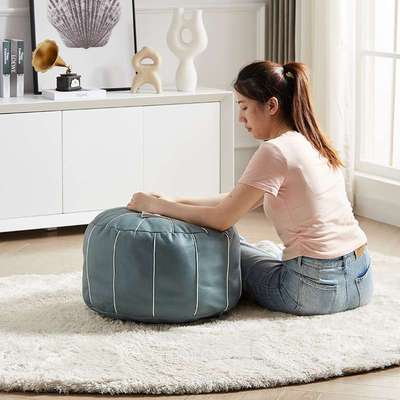 摩洛哥蒲团圆形沙发搁脚凳办公室午休垫脚凳可折叠户外收纳套坐垫