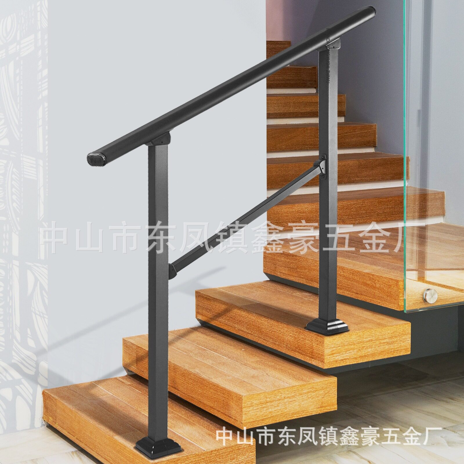 简约户外室内铁艺栏杆楼梯扶手2-4步自建房庭院防护栏杆台阶扶手