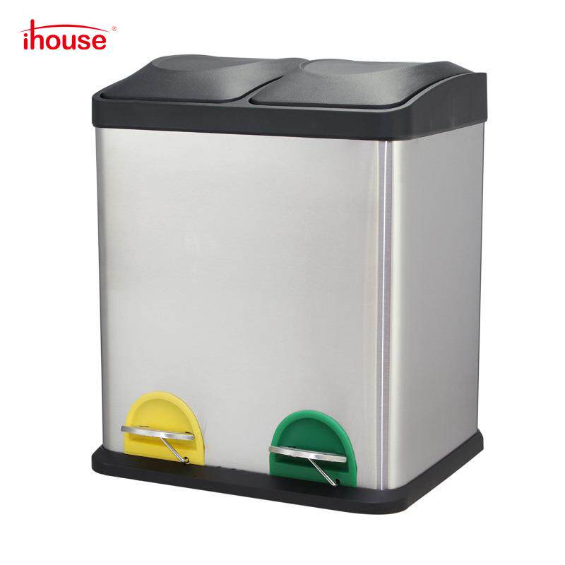 ihouse30升不锈钢垃圾桶分类脚踏垃圾桶带盖大容量垃圾桶现货