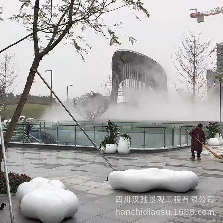 玻璃钢云朵座椅户外玻璃钢景观坐凳创意玻璃钢白色汽车漆休息椅