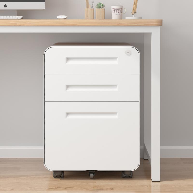 铁皮文件柜办公电脑桌下储物柜三抽屉铁皮柜收纳柜带锁活动柜其他