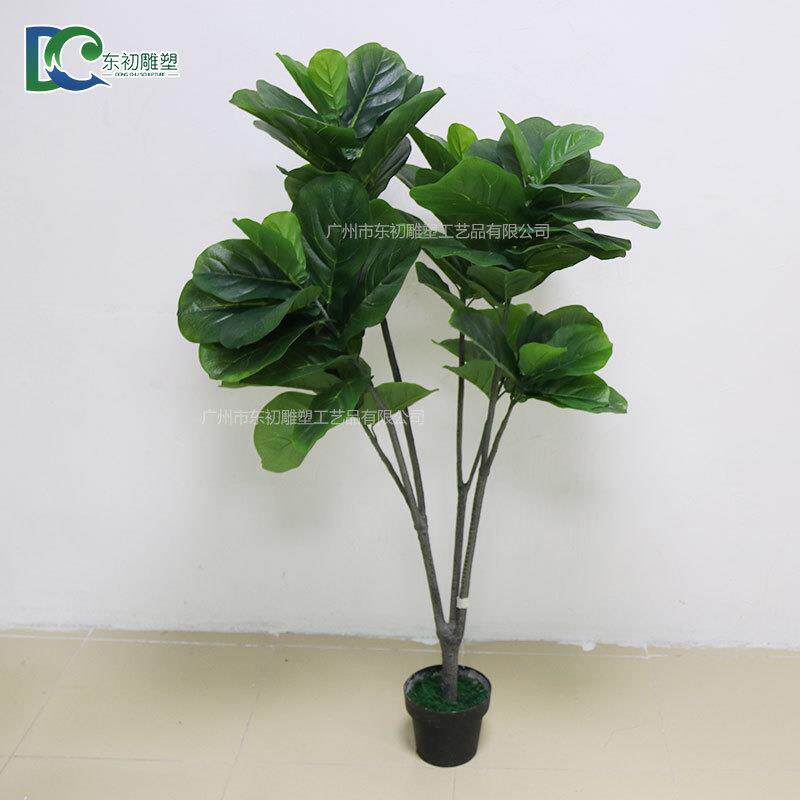 畅销新款仿真植物盆栽琴叶榕高档手感叶仿真绿植北欧家具摆件