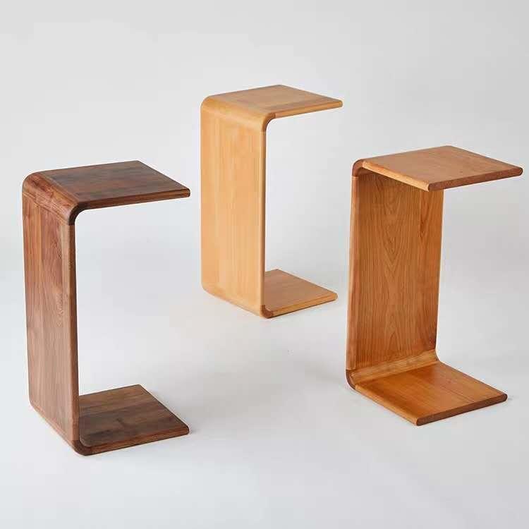 现代简约实木沙发C型边几小户型客厅角几创意迷你家用床头小茶几