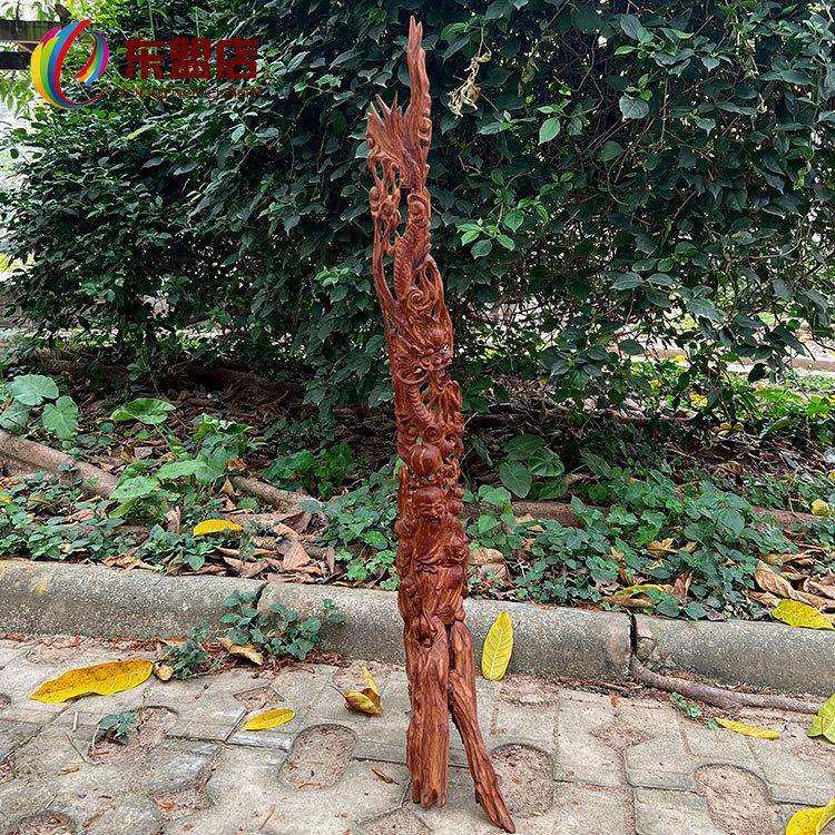 海黄根雕寿星摆件海南黄花梨檀木雕刻龙降香黄檀木摆设工艺品特惠