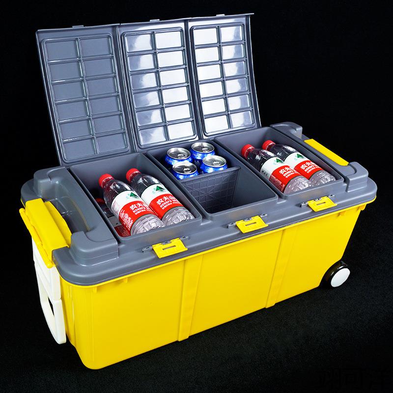 车用储物箱后备箱大号车载双层收纳整理箱车用多功能置物箱盒