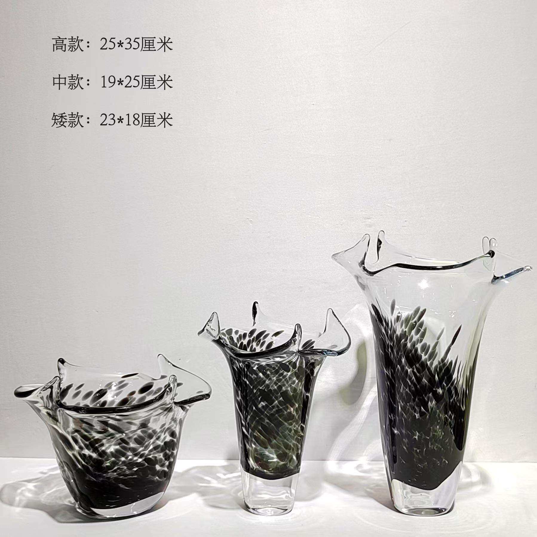 轻奢现代简约琉璃花瓶摆件家居样板房客厅茶几桌面装饰摆件