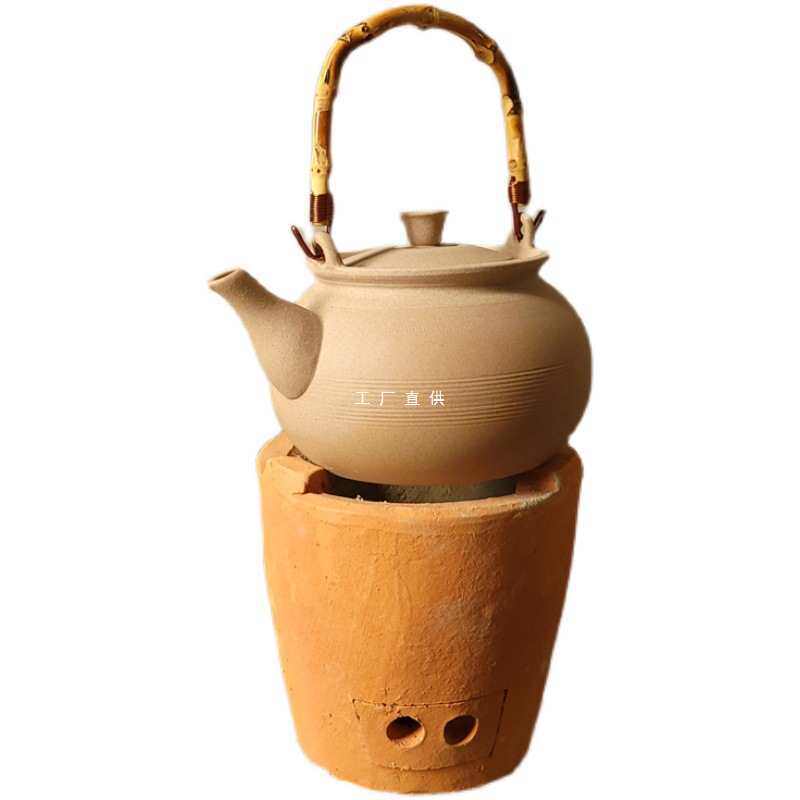 手工碳炉烧炭炉风炉潮州橄榄炭红泥小火炉煮茶器木炭煮茶炉粗陶炉