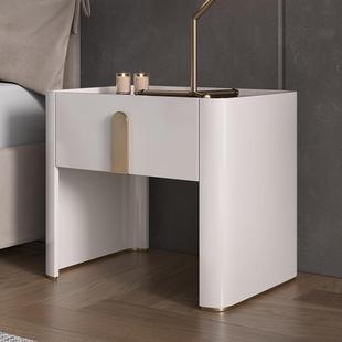 QH6038意式 轻奢床头柜卧室简约现代迷你床边柜小型北欧风玻璃小柜