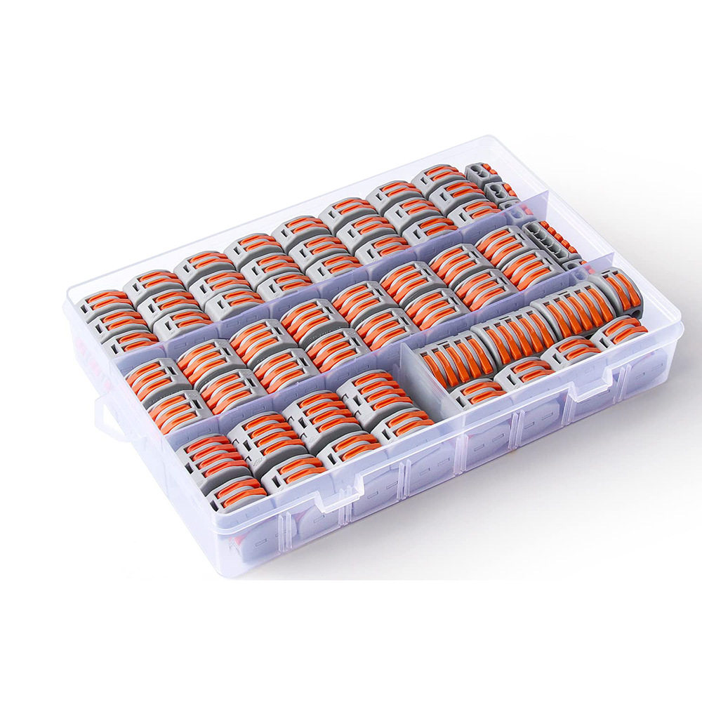 跨境批发85pcs盒装PCT快速连接器/按压电线电缆连接器2-5端口套件