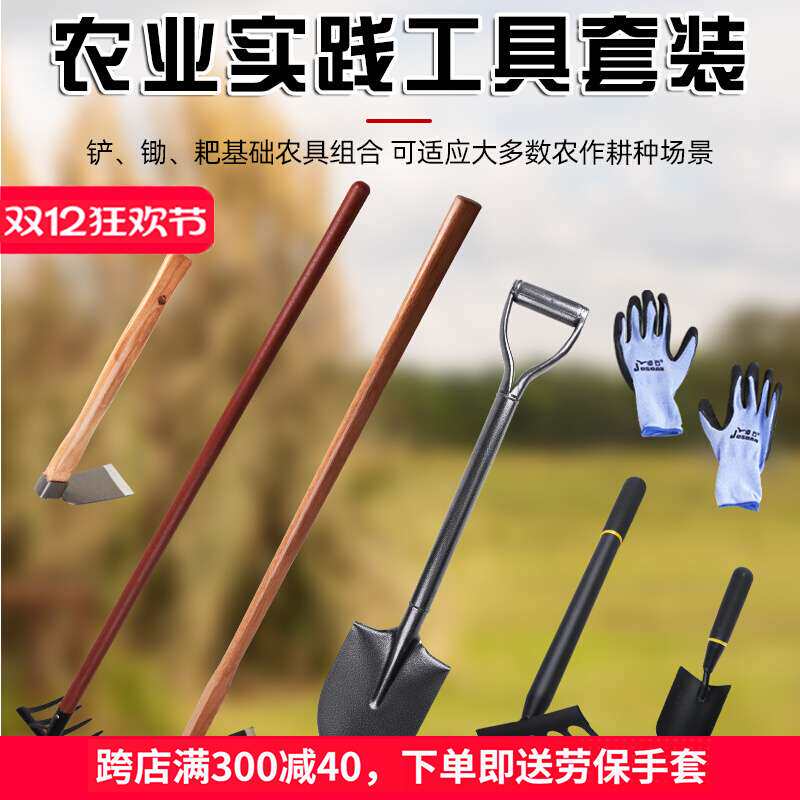 农用种植套装种菜农业实践工具学生劳动农具挖土铲子锄头除草神器