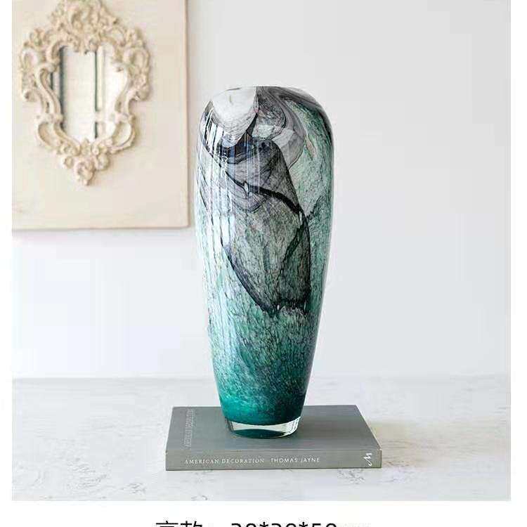 现代时尚玻璃花瓶摆件时尚软装家居客厅餐桌插花器饰品