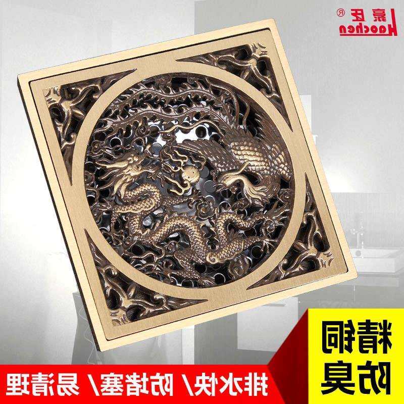 仿古地漏全铜防臭洗手间淋浴房卫生间浴室防返水方形纯铜欧式地漏
