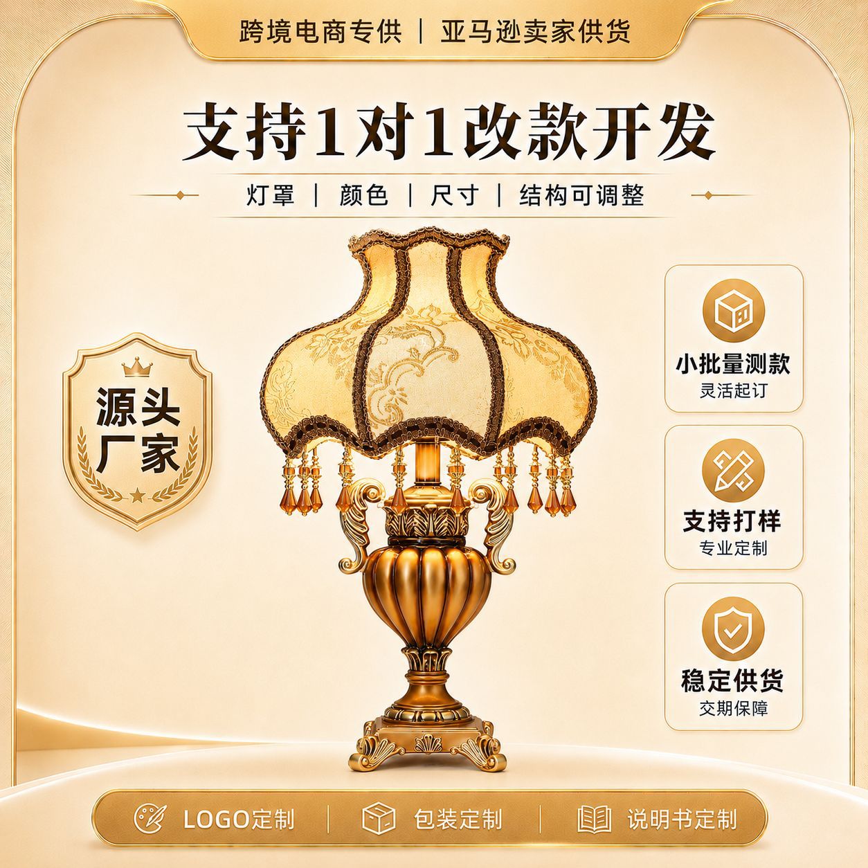 跨境维多利亚风欧式客厅台灯复古美式古典奢华浪漫婚房卧室床头柜