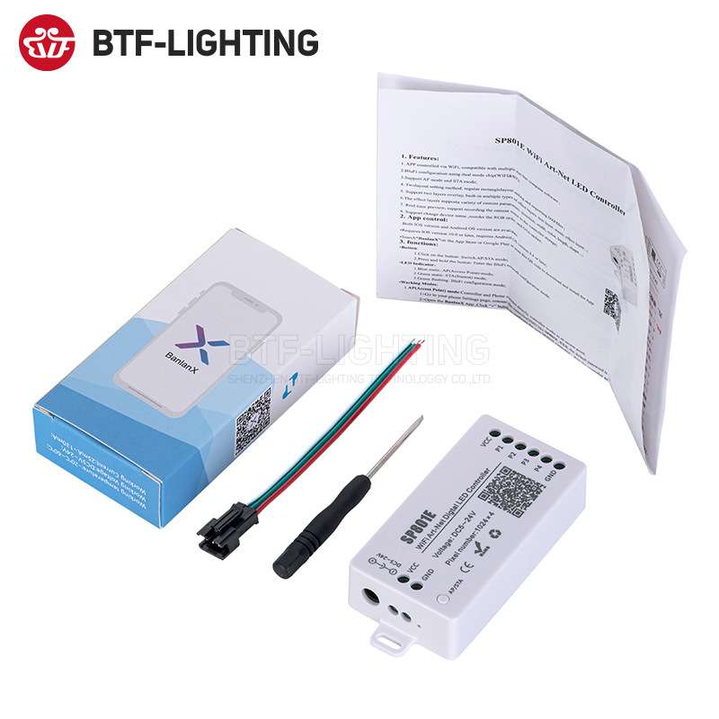 SP801E全彩AP模和STA双模式矩形灯具Art-Net协议多种自定义控制器