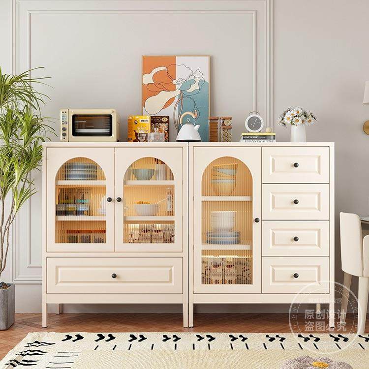 餐边柜客厅现代简约家用四五六斗柜卧室靠墙法式钢制抽屉柜收纳柜