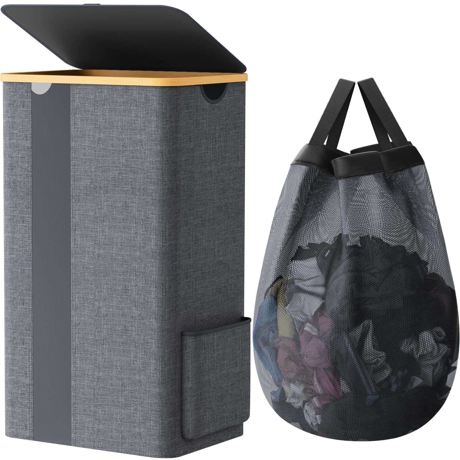 竹制洗衣篮可折叠大号脏衣桶家用脏衣篮脏衣服收纳筐带可视