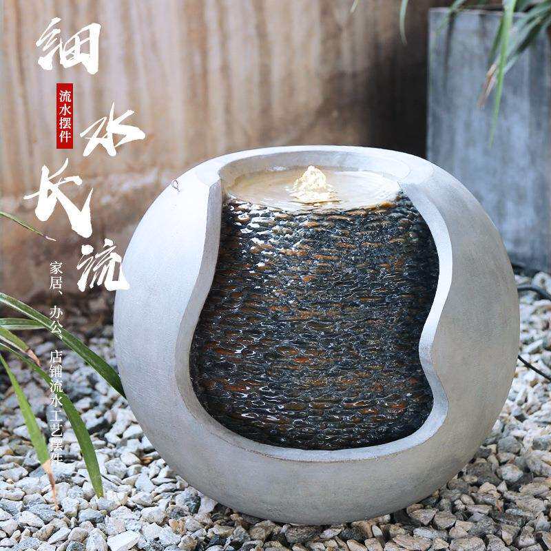 桌面流水摆件流水喷泉摆件客厅玄关风水招财办公桌面装饰加湿器