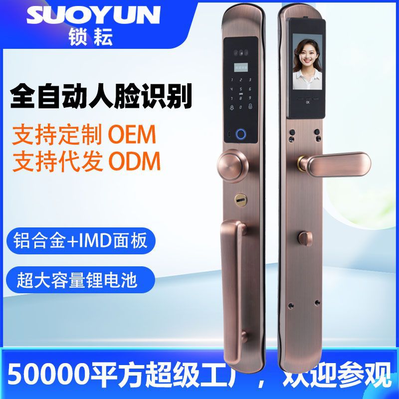 指纹锁家用门别墅大门户外铁艺智能锁人脸识别密码智能锁升级款