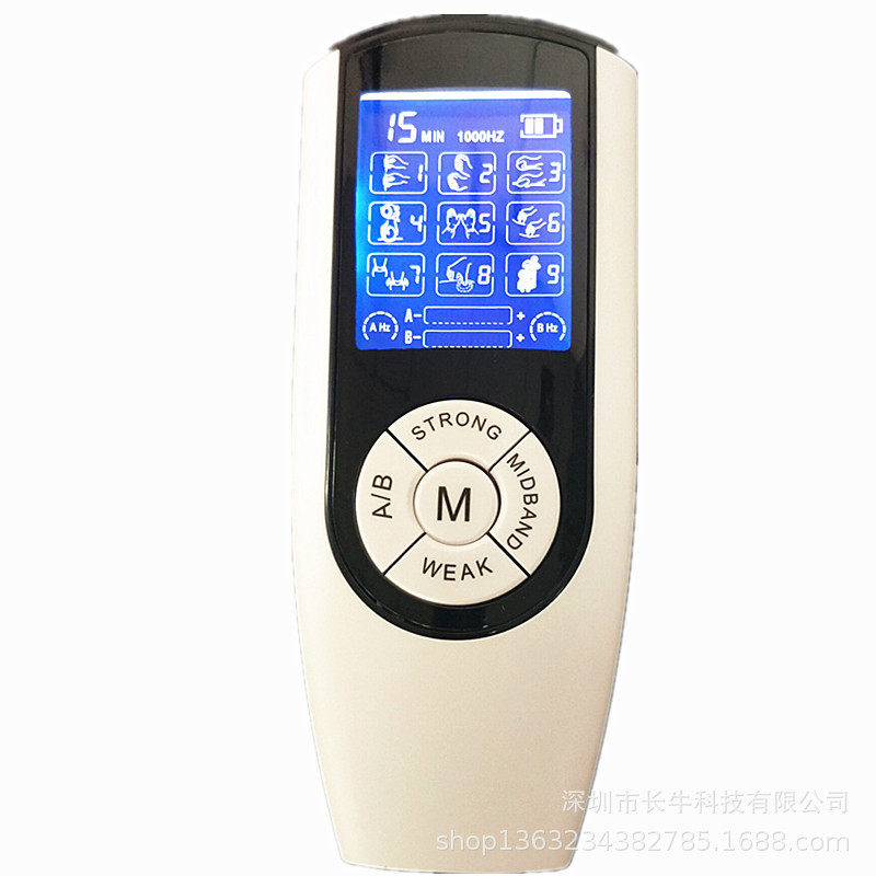 外贸 New 可分别控制力度的双输出中低频可充电款数码按摩器
