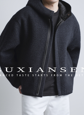 【素先森】2025冬凛冬系列重磅双面绵羊毛羊呢连帽外套DDW5308