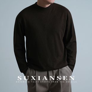 M8002 高支细桑蚕丝绵羊毛一体无痕外穿可打底羊毛衫 大头叔叔