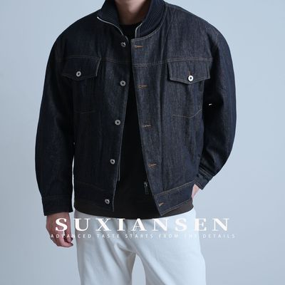 【大头叔叔】秋冬90鸭绒潮流百搭假两件牛仔羽绒服DDY9780