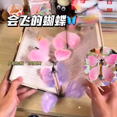 学生户外玩具会飞的蝴蝶喷花