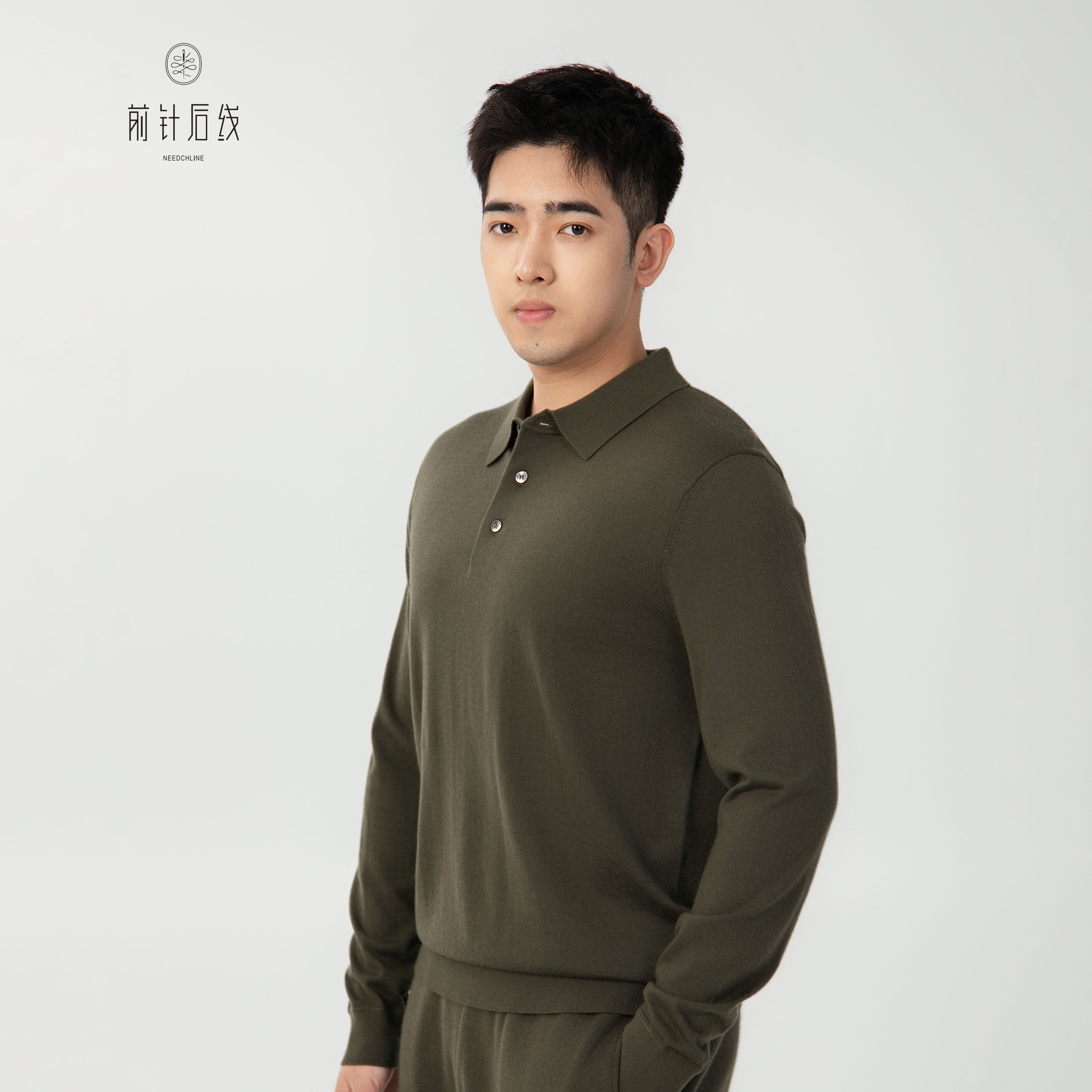 100%纯羊绒polo衫秋冬长袖