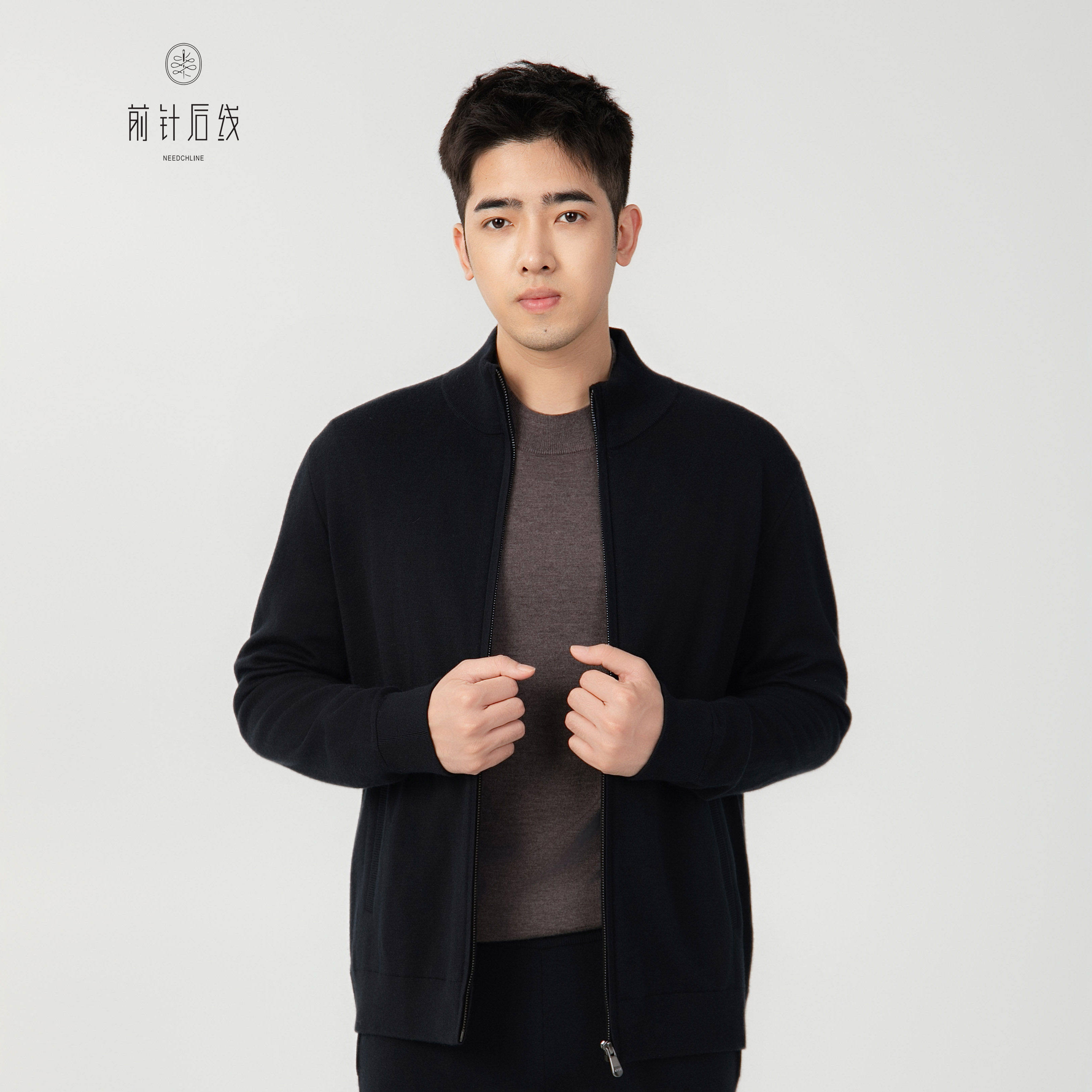 前针后线100%纯羊绒男士立领开衫可机洗夹克半高领外套男秋冬保暖,男装,羊绒开衫,淘宝优惠券,粉丝福利购,淘宝优惠卷