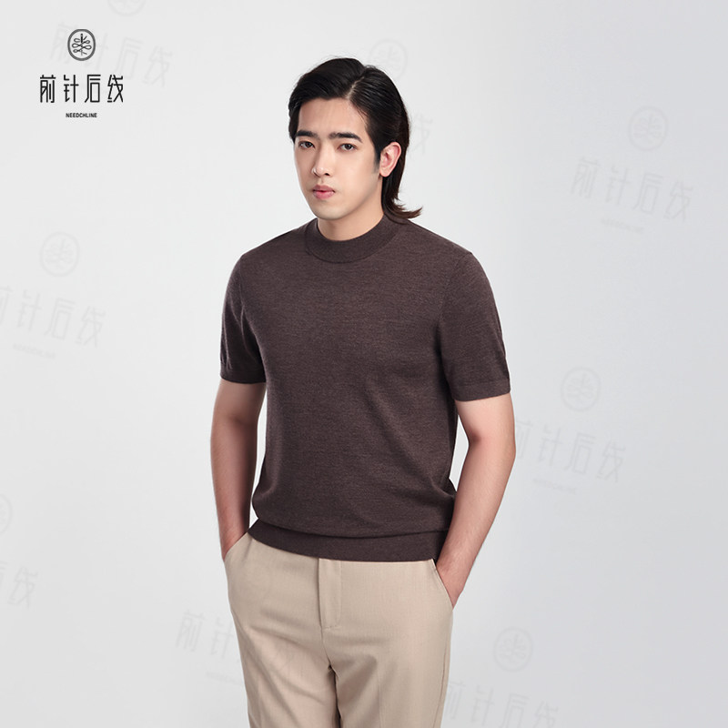 100%纯羊绒半高领短袖男士春季上新轻奢男款高级感内搭打底衫男装,男装,羊绒套衫,淘宝优惠券,粉丝福利购,淘宝优惠卷