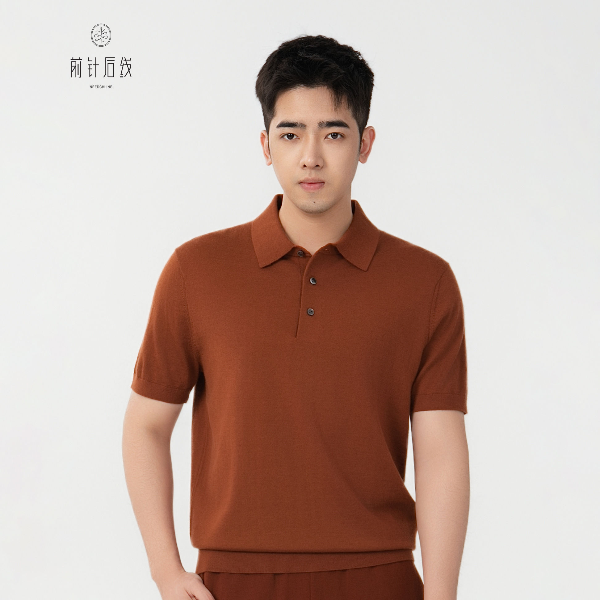 100%纯羊绒polo衫男士秋冬