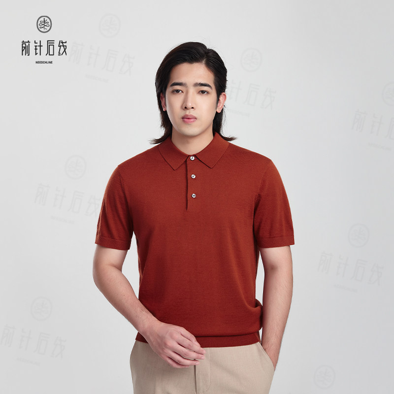 100%纯羊绒polo衫男士秋冬