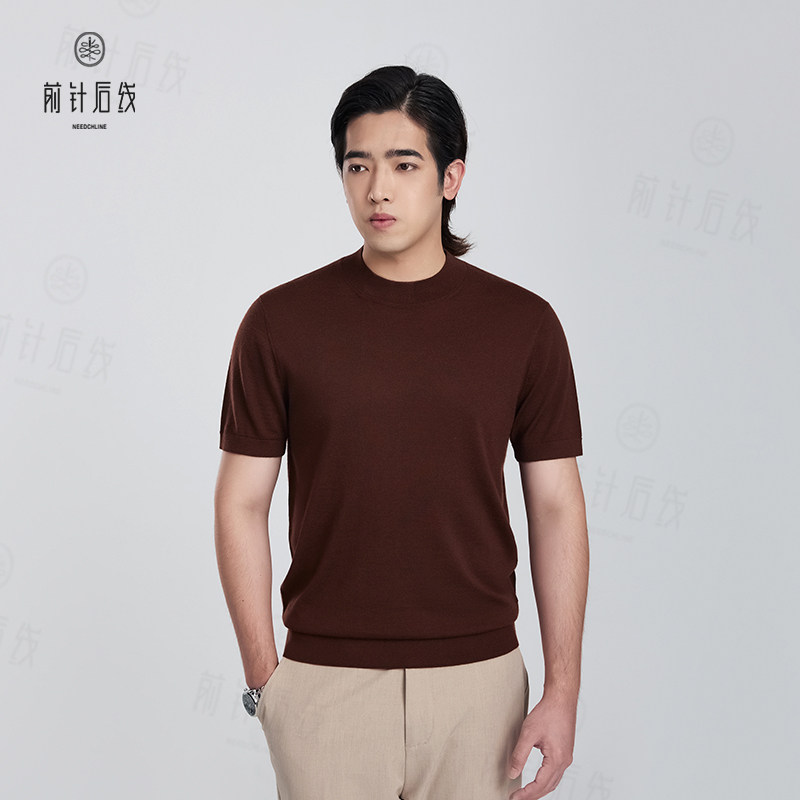 100%纯羊绒半高领短袖男士春季上新轻奢男款高级感男装打底衫内搭,男装,羊绒套衫,淘宝优惠券,粉丝福利购,淘宝优惠卷