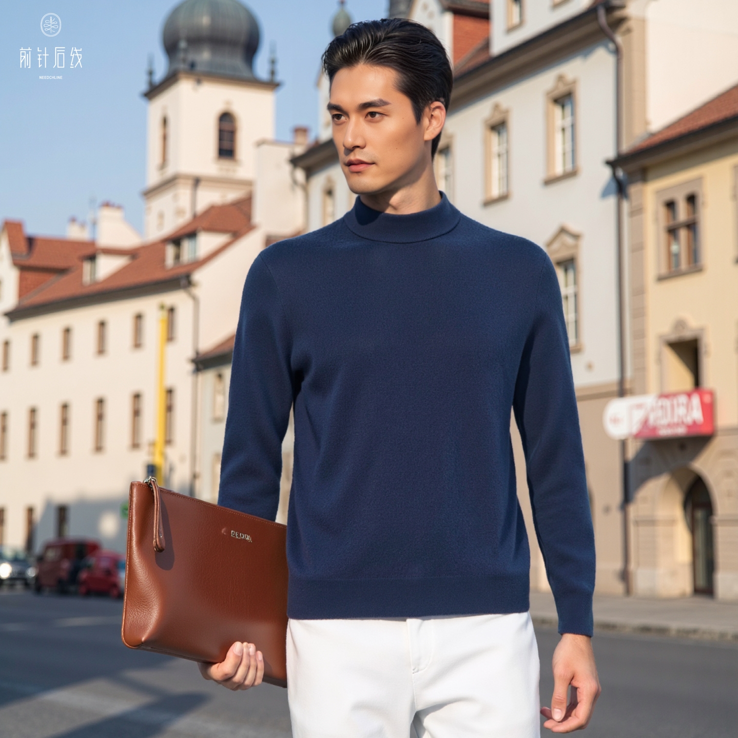 纯羊绒男士秋冬半高领厚款