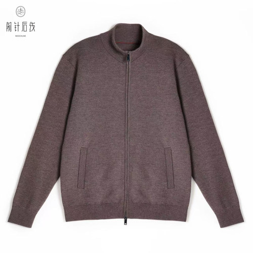 纯羊绒半高领可机洗商务纯色外套