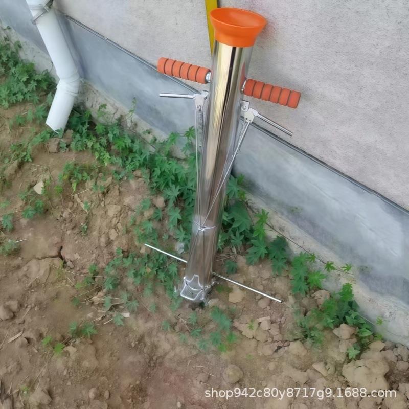 单把双拉线手提栽苗器农用蔬菜苗定植移苗器不锈钢西葫芦种苗器