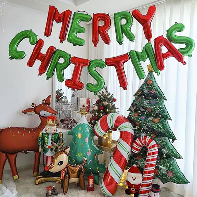 圣诞节快乐Merry Christmas英文字母气球节日商场装饰品圣诞布置