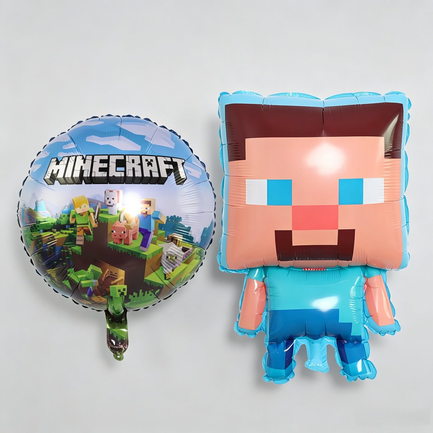 我的世界主题Minecraft苦力怕铝膜气球儿童生日派对场景装饰布置图片