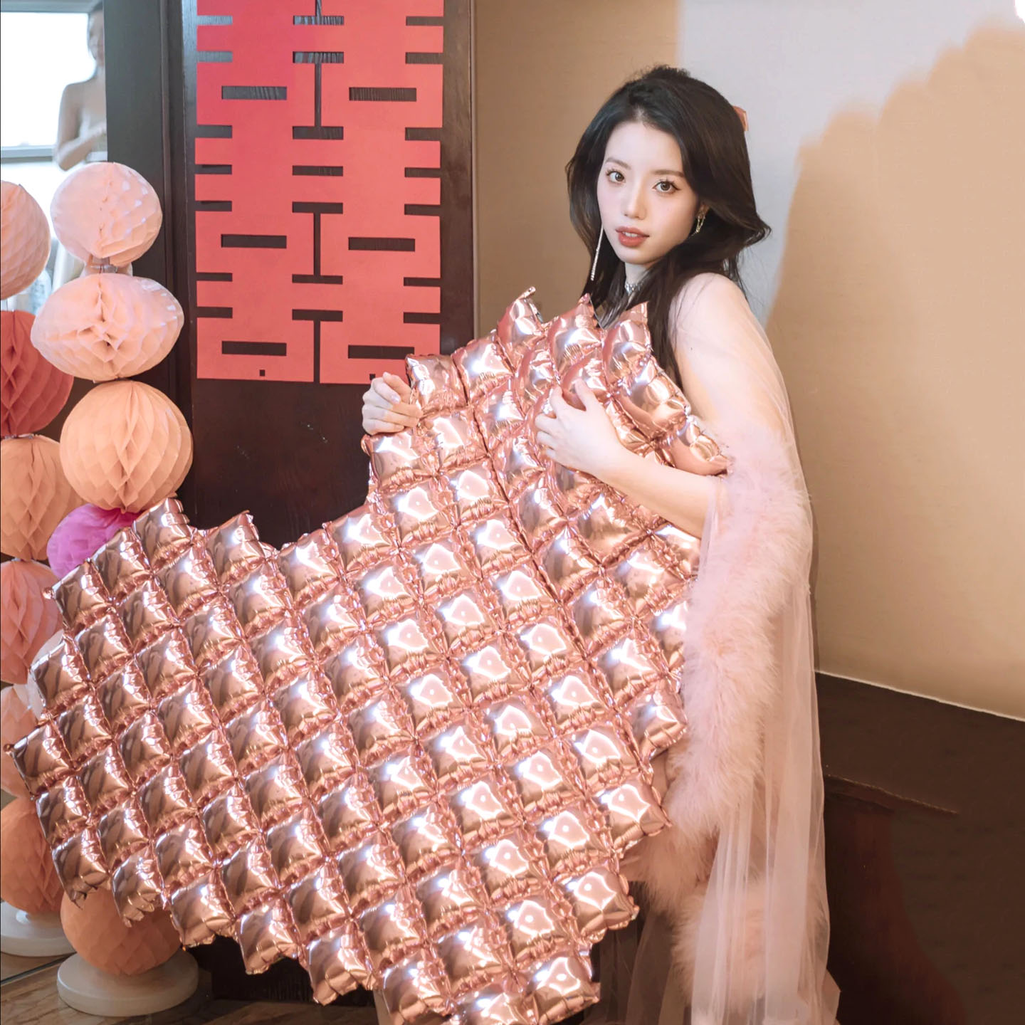 ins大号爱心背景墙铝膜气球生日派对布置求婚告白浪漫氛围感装饰