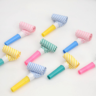 ins多巴胺彩色条纹吹龙吹吹卷生日派对聚会酒吧创意助兴气氛道具