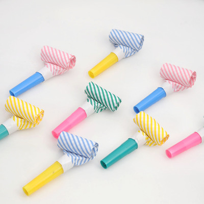 ins多巴胺彩色条纹吹龙吹吹卷生日派对聚会酒吧创意助兴气氛道具