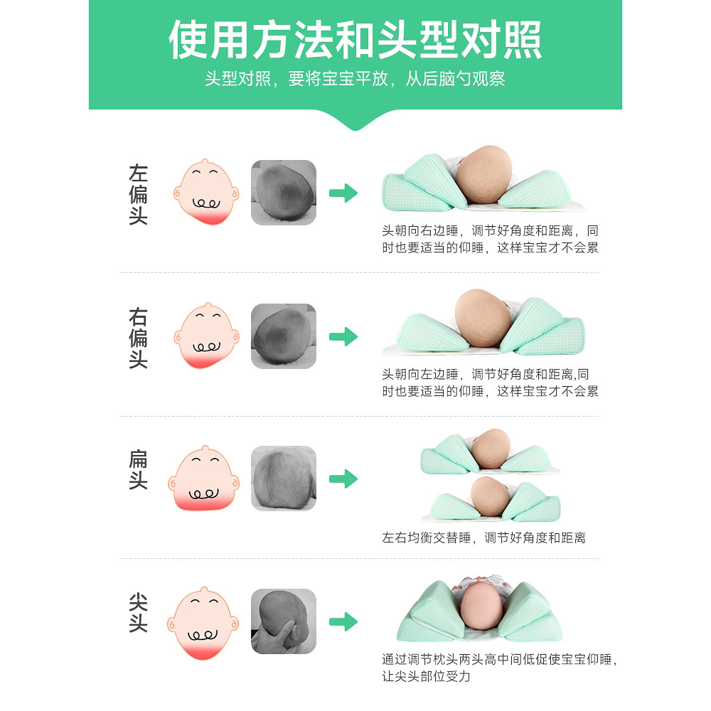 婴儿定型枕纠正偏头矫神器