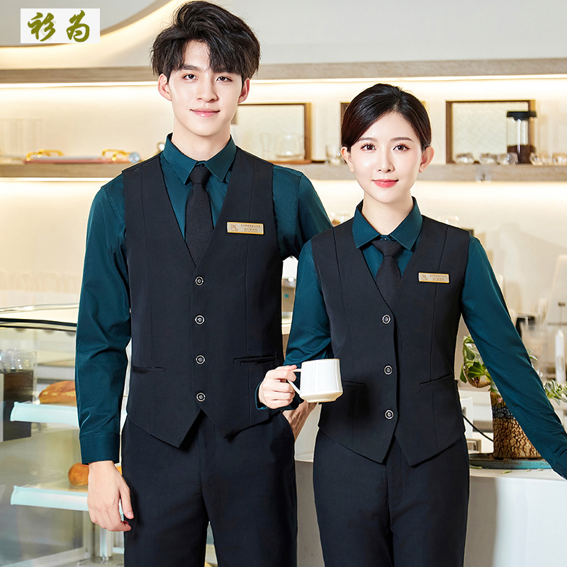 酒吧KTV服务员工作服马甲套装酒店桌台球咖啡西餐厅棋牌工装制服