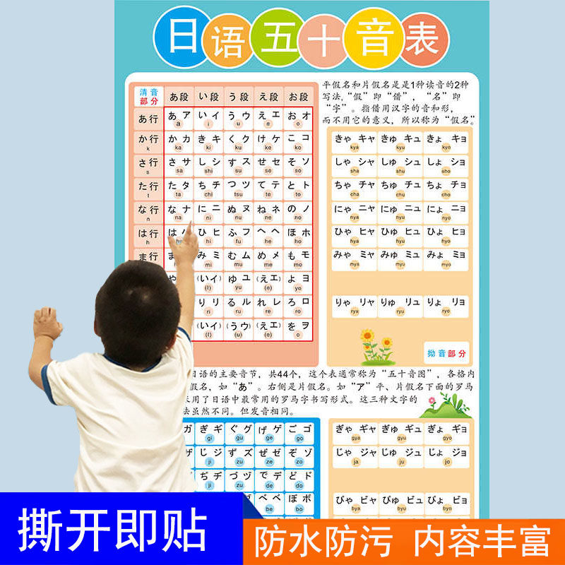 日语50音图发音表墙贴纸