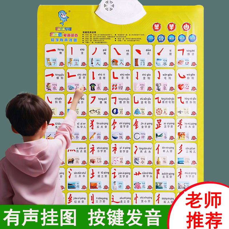 汉字偏旁部首笔画笔顺有声挂图