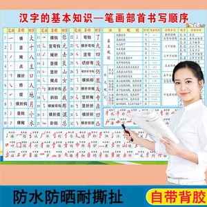 汉字基本笔画笔顺名称规则挂图
